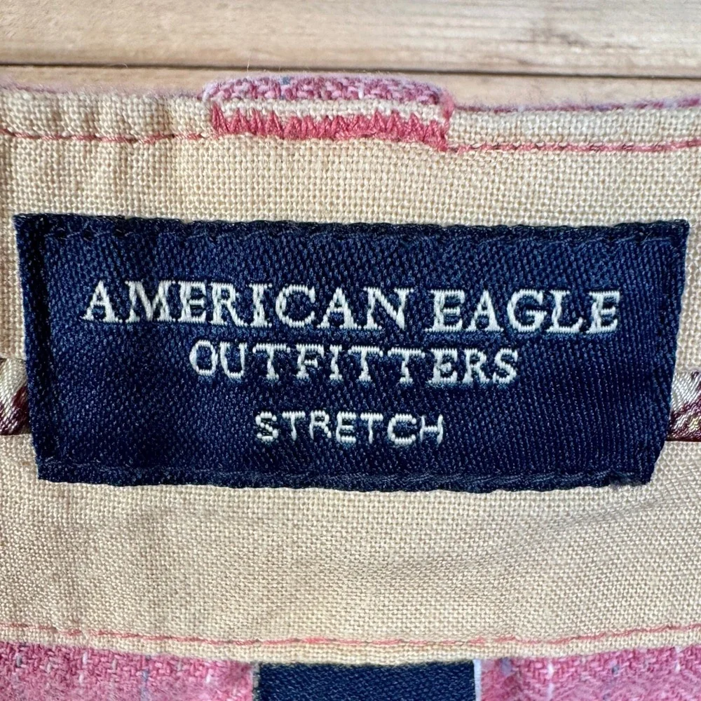 American Eagle Pink Pinstripe Trousers Womens 8‎ Stretch Herringbone Dress Pants